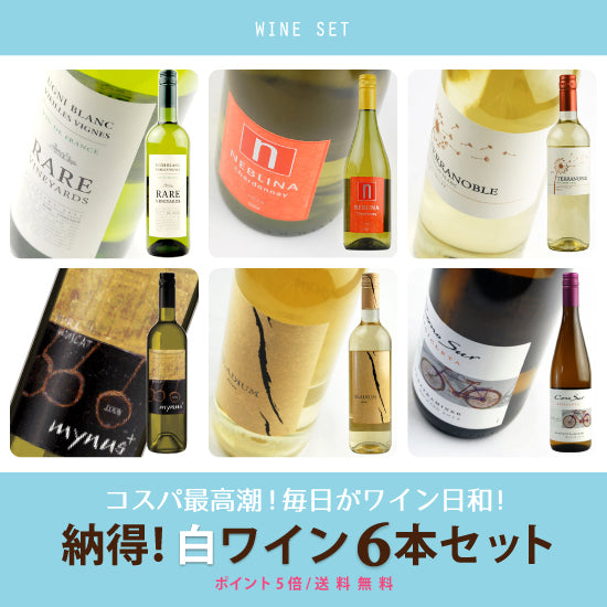 ワインネーション “世界まる呑み” 納得! 白ワイン6本セット 送料無料